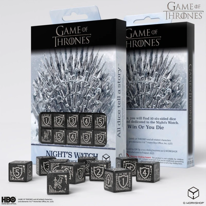 Набір кубиків Game of Thrones. Night's Watch 10xD6 Dice Set — Q-Workshop