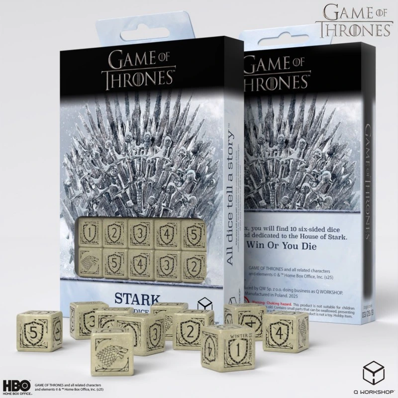 Набір кубиків Game of Thrones. Stark 10xD6 Dice Set — Q-Workshop
