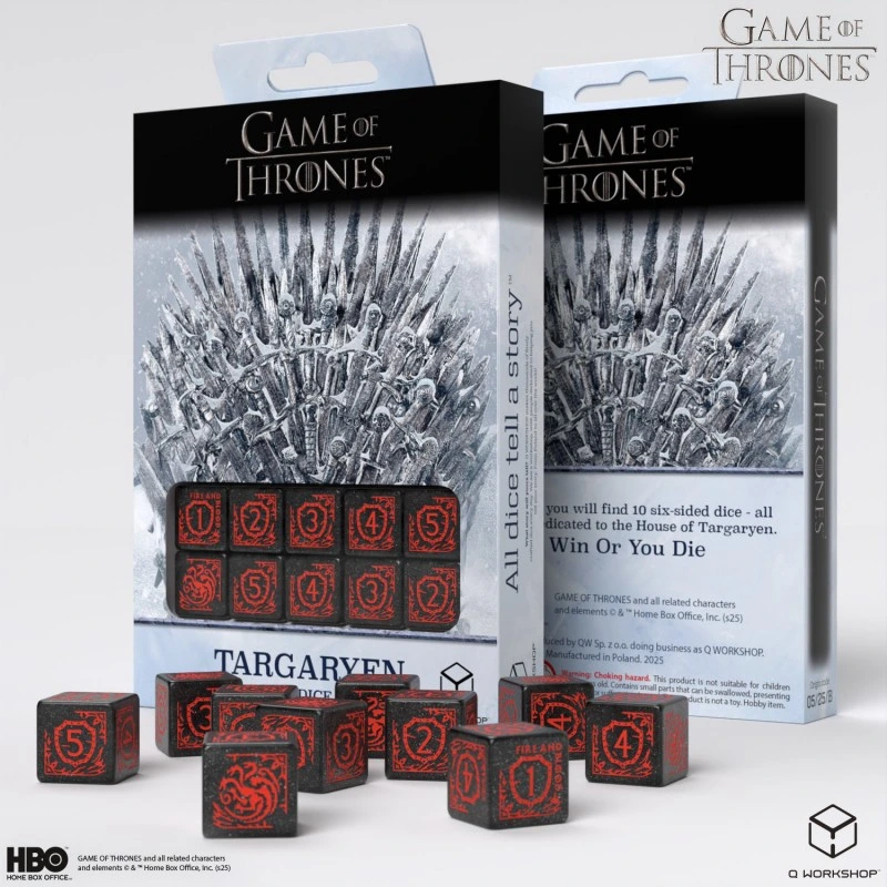 Набір кубиків Game of Thrones. Targaryen 10xD6 Dice Set — Q-Workshop
