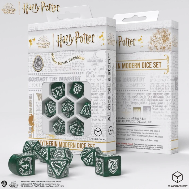 Набір кубиків Harry Potter. Slytherin Modern Dice Set - Green (7)