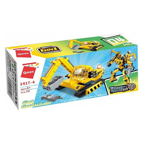 Дитячий Конструктор Qman 1417-1-6 будтехніка, 79 дет  Giant Claw Excavator