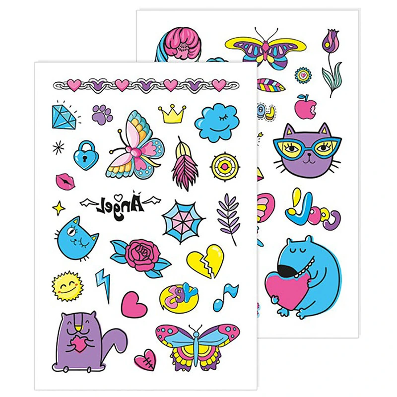 Тимчасові татуювання для старших дівчаток Фіолетовий котик 10100697, 2 аркуші