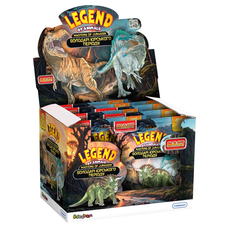 Дисплей стретч-іграшок серії LEGEND OF ANIMALS МАКСІ – ВОЛОДАРІ ЮРСЬКОГО ПЕРІОДУ (12 шт.) — #sbabam