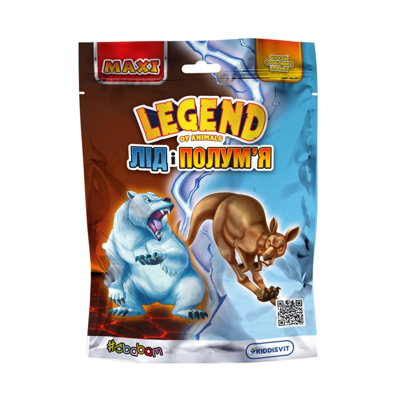 Стретч-іграшка у вигляді тварини серії "LEGEND OF ANIMALS МАКСІ" – ЛІД І ПОЛУМ’Я (у диспл.) — #sbabam