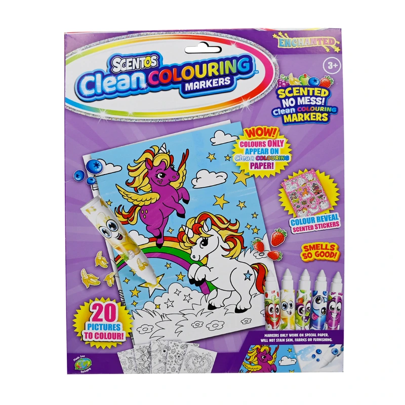 Ароматний набір для творчості серії «Clean Colouring» – ЧАРІВНИЙ СВІТ (розмальовки, маркери, наліпки) — Scentos