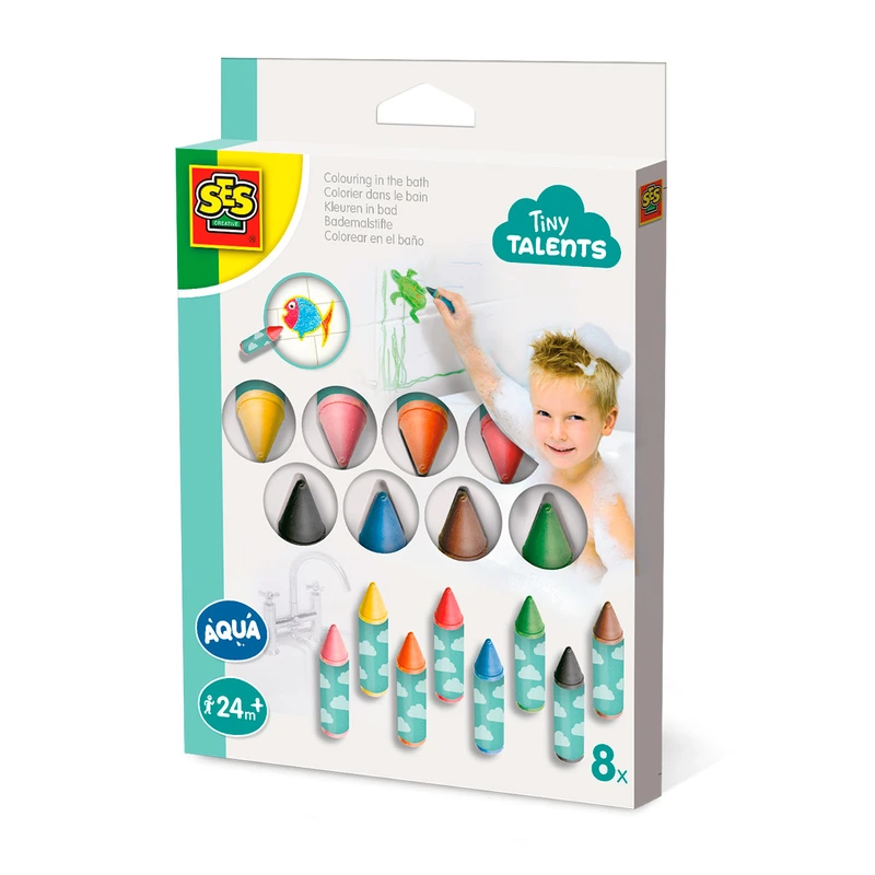 Набір для малювання серії "Tiny Talents" - ВОДНІ ЗАБАВИ (8 воскових олівців для ванної)