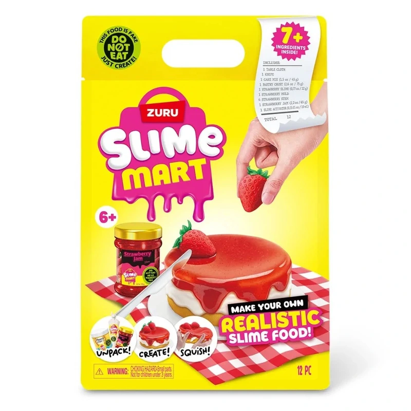 Ігровий набір зі слаймами SLIME MART серії "Shopping Bag" – ПОЛУНИЧНИЙ ЧИЗКЕЙК — Slime Mart