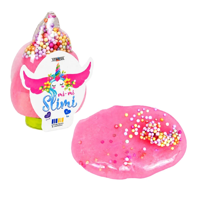 Дитячий слайм Mi-mi Slimi Рожок із кульками 71826ST(Pink) у баночці 100 г