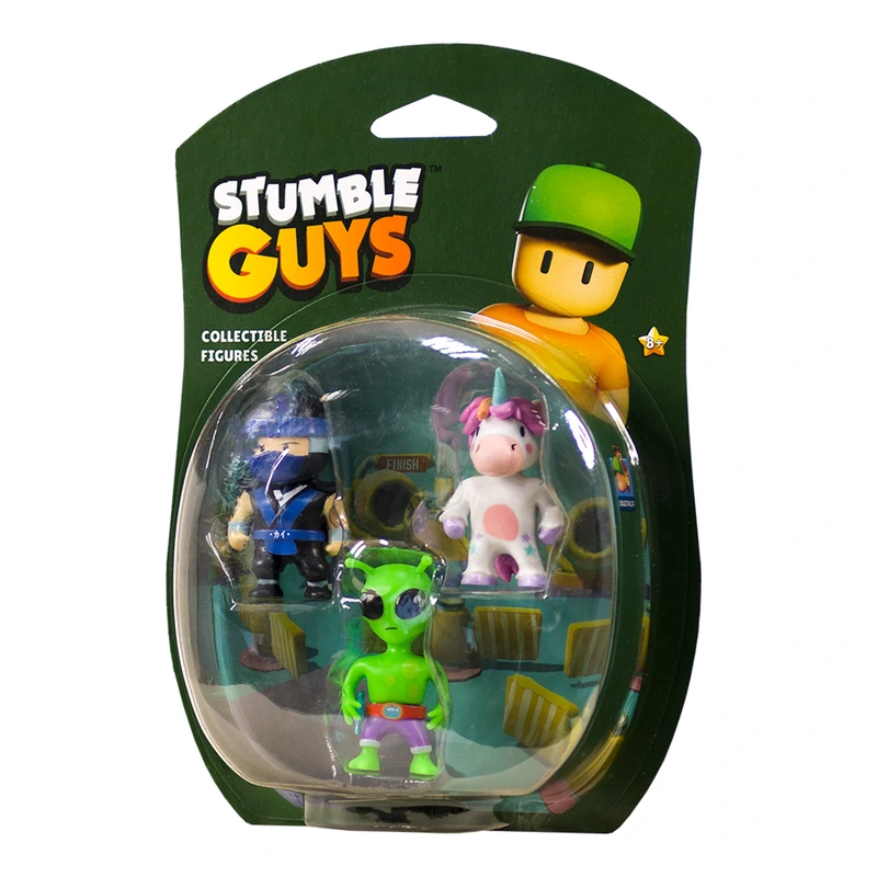 Набір колекц. фігурок STUMBLE GUYS - НІНДЗЯ КАЙ, СПРІНКЛС, ПРИБУЛЕЦЬ (3 фігурки, 6 cm)