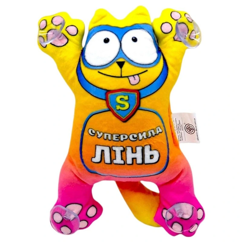 Дитяча м'яка іграшка "Кіт Суперкіт на липучках" Kit-SK 23 см — Сувенір-декор