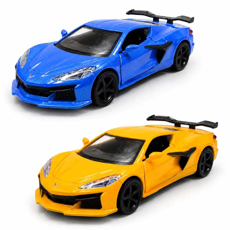 Автомодель – CHEVROLET CORVETTE Z06 2023 (синій, помаранчевий) — TechnoDrive