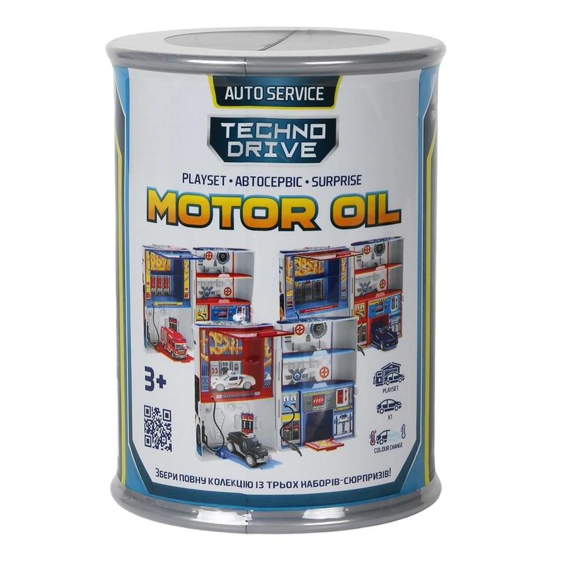 Ігровий набір MOTOR OIL - АВТОСЕРВІС З МІНІМОДЕЛЛЮ ЗМІНИ КОЛІР (в асорт.) — TechnoDrive