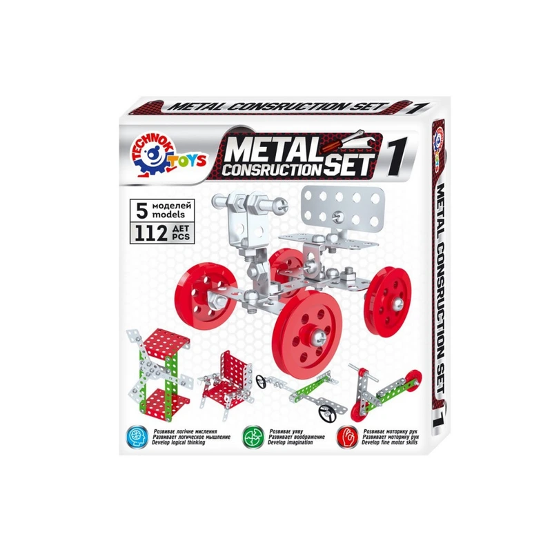 Дитячий "Конструктор металевий" ТехноК 6399TXK, 112 деталей