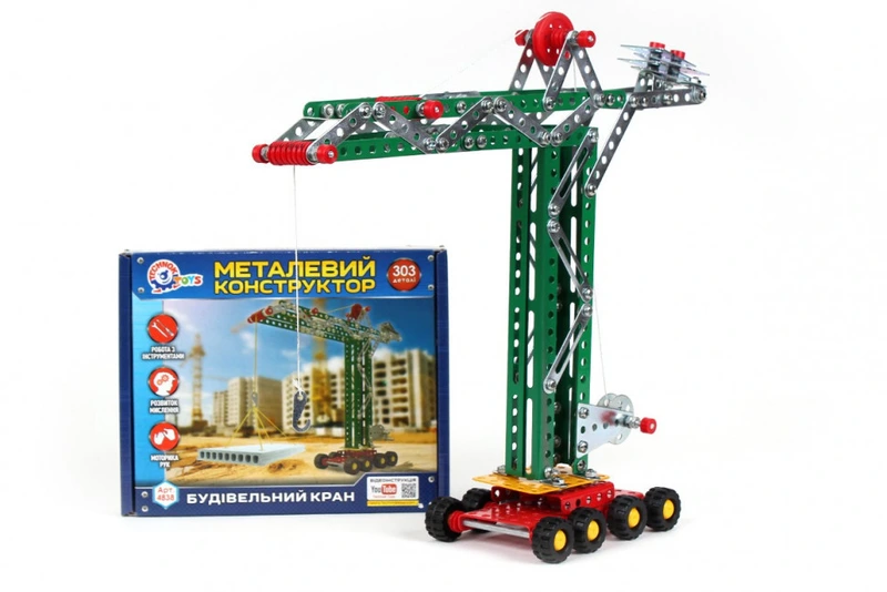 Конструктор металевий "Будівельний кран" 4838TXK, 303 деталі — Технок