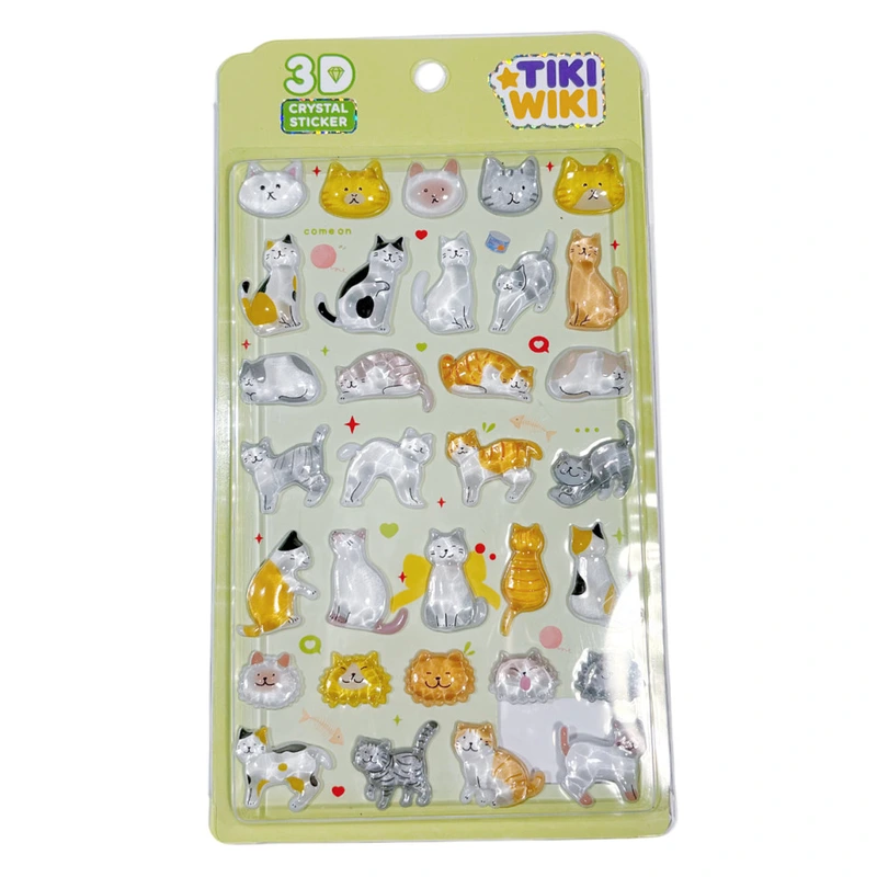Набір 3D-наліпок "Тікі котики" Tiki Wiki 51429 серії Crystal