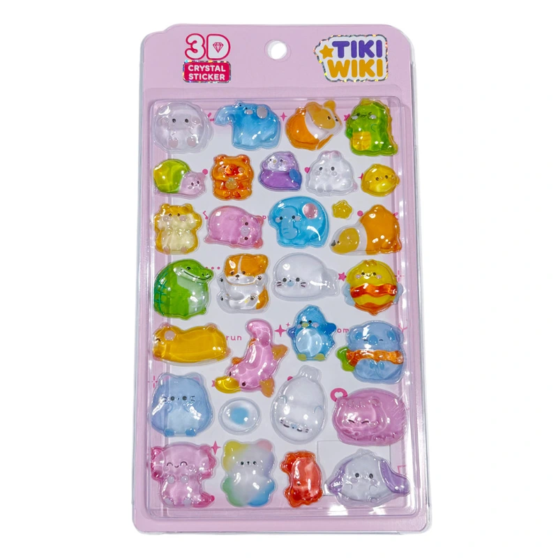 Набір 3D-наліпок "Тікі милі тварини" Tiki Wiki 51369 серії Crystal — Tiki Wiki