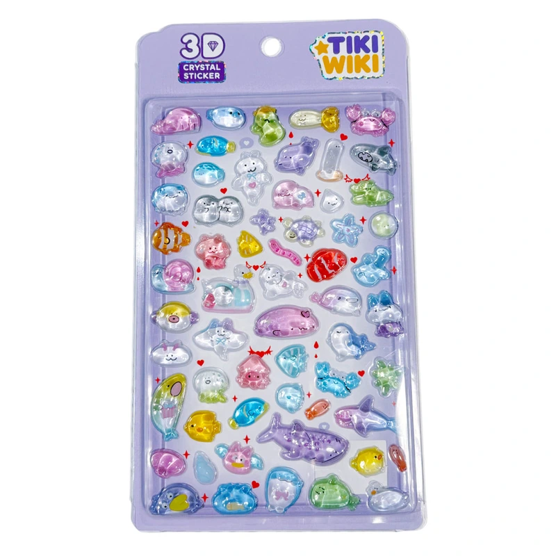 Набір 3D-наліпок "Тікі веселі тварини" Tiki Wiki 51423 серії Crystal — Tiki Wiki
