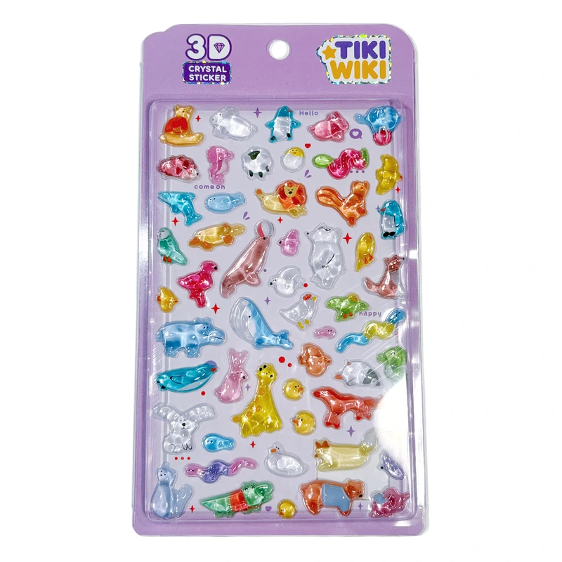 Набір 3D-наліпок TIKI WIKI серії "Crystal" – ТІКІ ВЕСЕЛІ ТВАРИНКИ