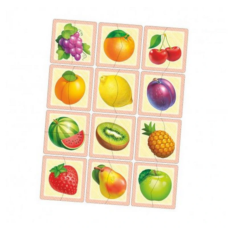 Настільна розвиваюча гра-пазл "Фрукти" Ubumblebees (ПСФ075) PSF075, 12 картинок-половинок