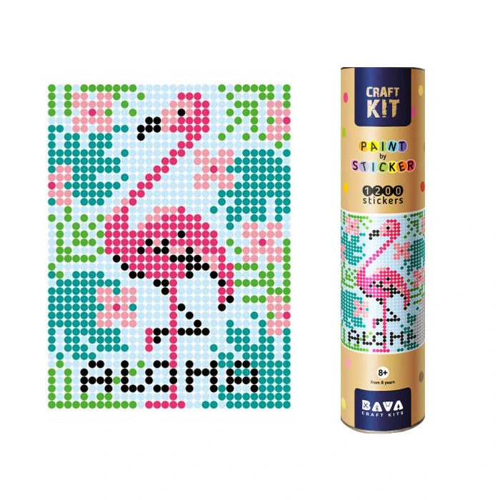 Картина за номерами стікерами в тубусі "Фламінго", 1200 стікерів 1777, 33х48 см — Умняшка