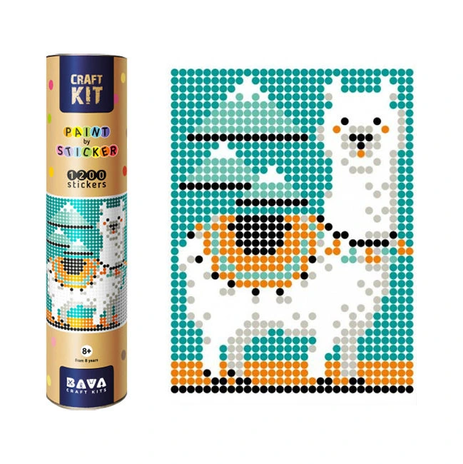 Картина за номерами стікерами в тубусі "Лама" 1200 стікерів. 1814 33х48 см — Умняшка