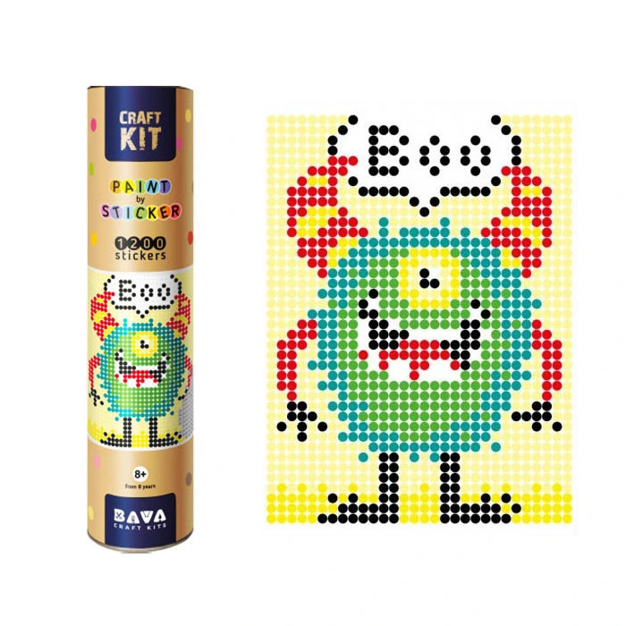 Картина за номерами стікерами в тубусі "Монстрик", 1200 стікерів. 1845 33х48 см — Умняшка