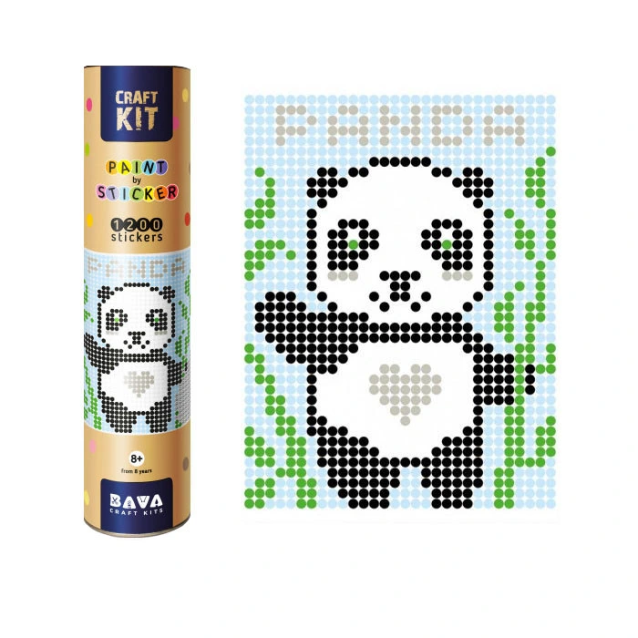 Картина за номерами стікерами в тубусі "Панда", 1200 стікерів 1852 33х48 см — Умняшка