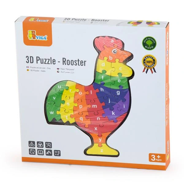 Дерев'яний пазл Viga Toys Півник по літерах (55244N)
