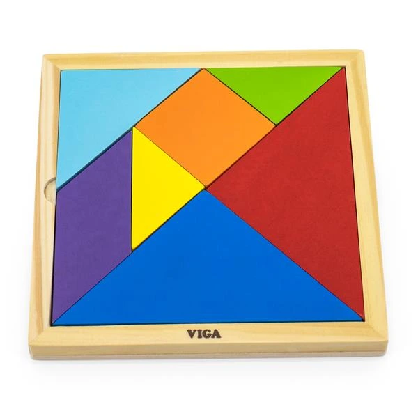 Гра-головоломка Viga Toys Кольоровий дерев'яний танграм, 7 ел. (55557) — Viga Toys