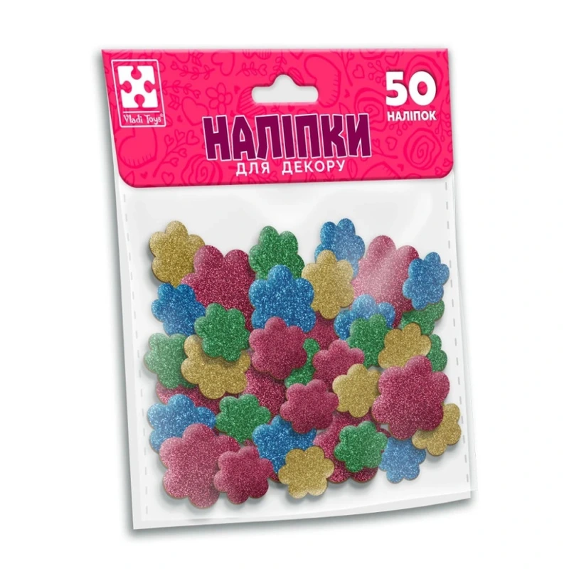 Дитячий набір м'яких наліпок "Квітка" VT4206-54, 50 наліпок — Vladi Toys