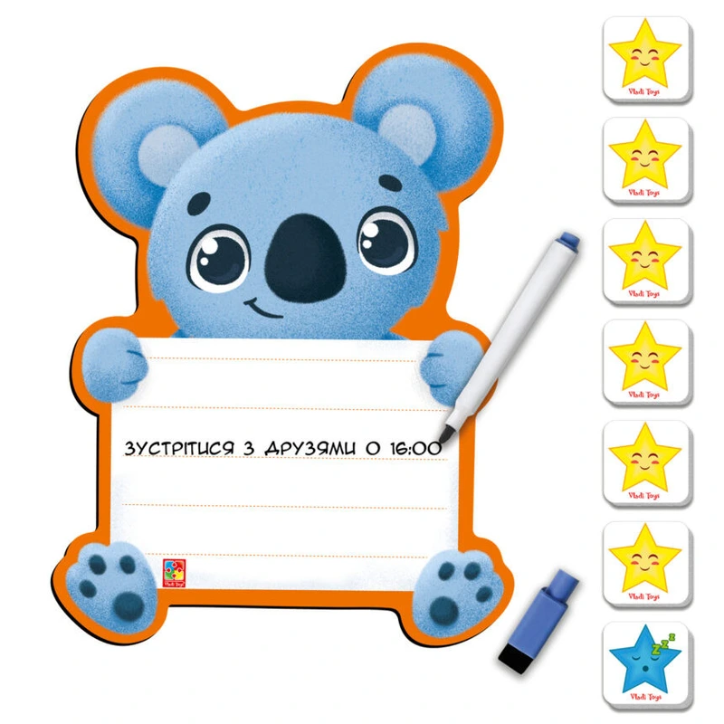 Магнітна дошка "Коала" з маркером Vladi Toys VT3601-23 (укр.) — Vladi Toys