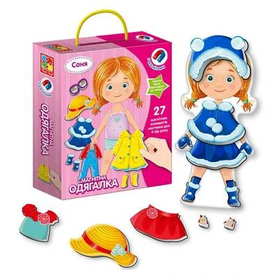 Магнітна гра одягалка "Соня" VT3702-07, 34 елементи одягу — Vladi Toys