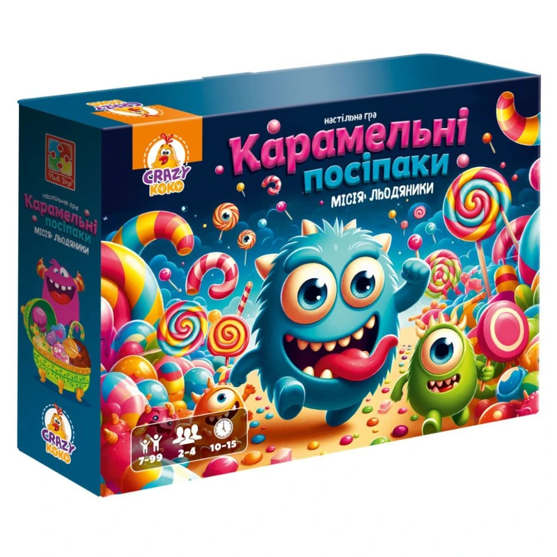 Настільна гра-бродилка "Карамельні посіпаки" VT8055-45, 4 фігурки монстриків