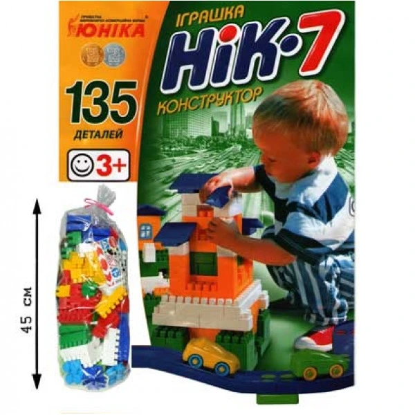Дитячий конструктор НІК-7 70941, 135 великих деталей — ЮНІКА