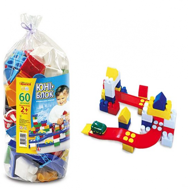 Дитячий конструктор "Юні-блок" -60 70101, 60 великих деталей — ЮНІКА