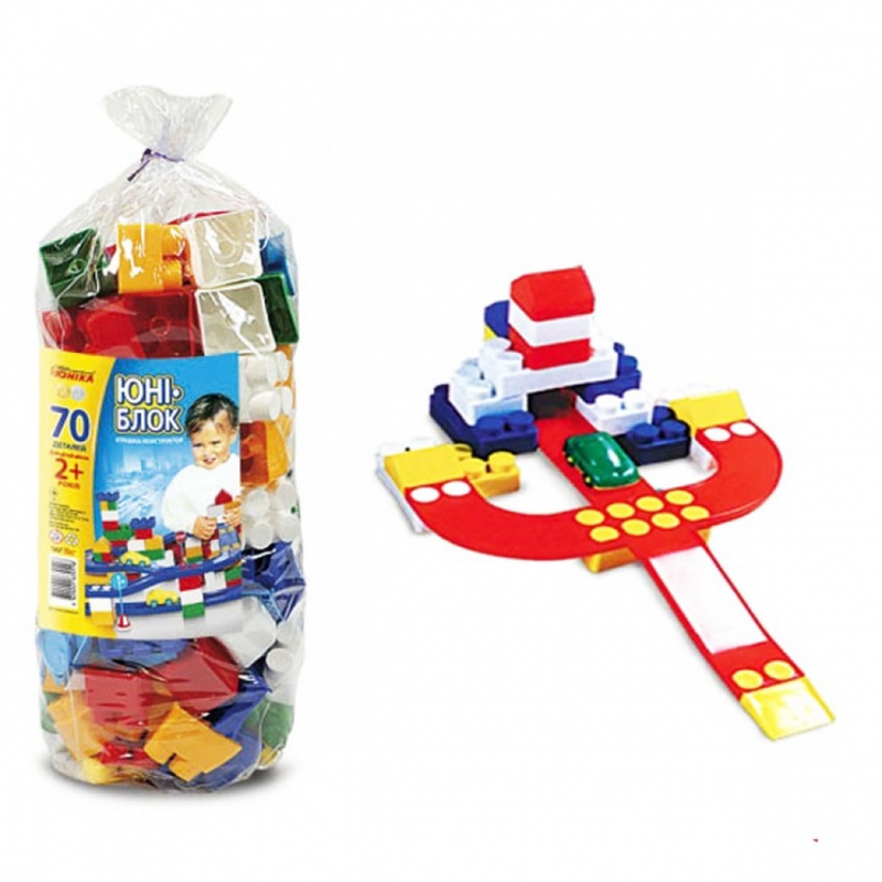 Дитячий конструктор "Юні-блок" -70 70118 з 70 великих деталей — ЮНІКА