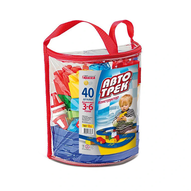 Конструктор дитячий "Автотрек” 70675, 40 деталей, рюкзак
