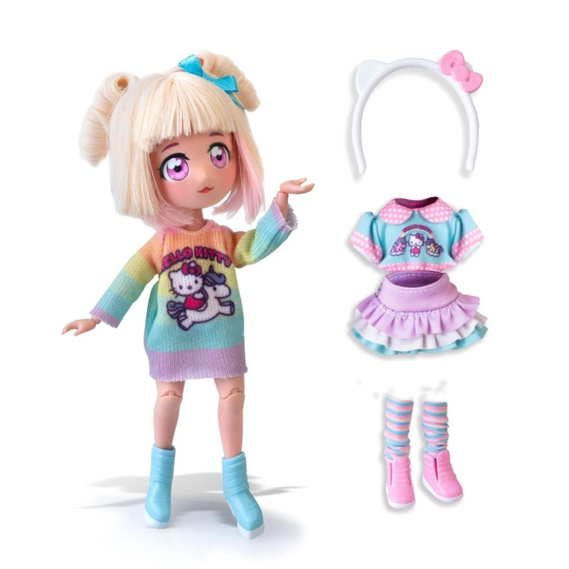 Дитяча лялька "Стильна Цукерка-єдиноріг" 4SF Manga Dolls HKTF2000 серії "Hello Kitty"