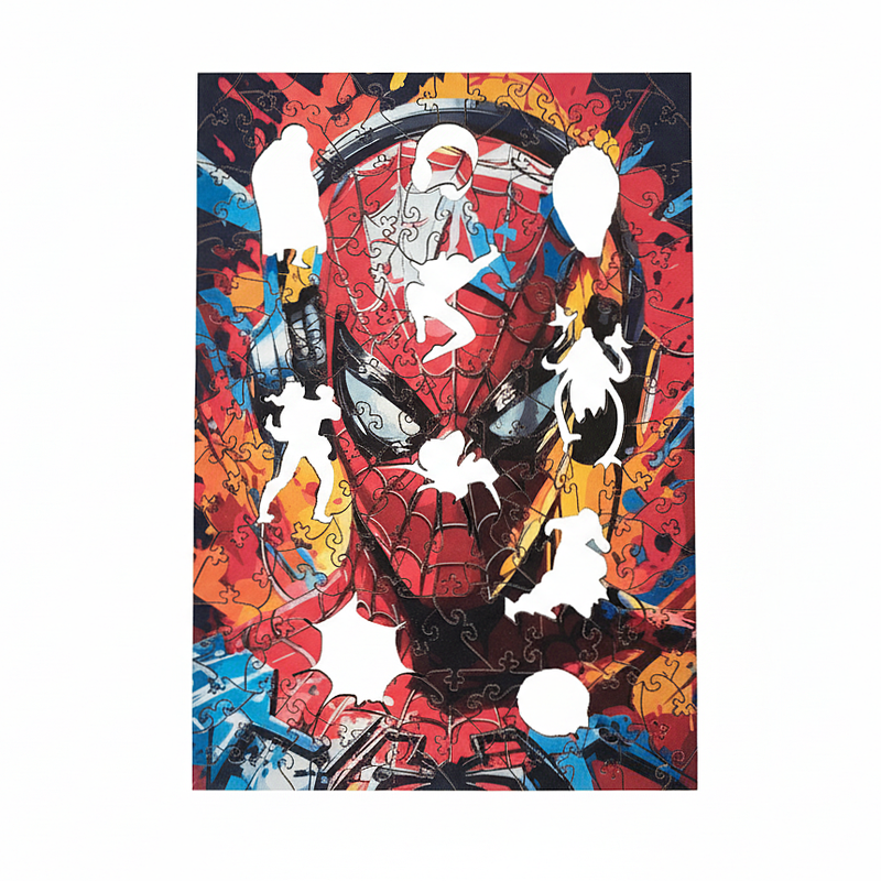 Фігурний пазл з дерева "Людина-павук" PZ013-A4C-AC 75-125 деталей, розмір А4