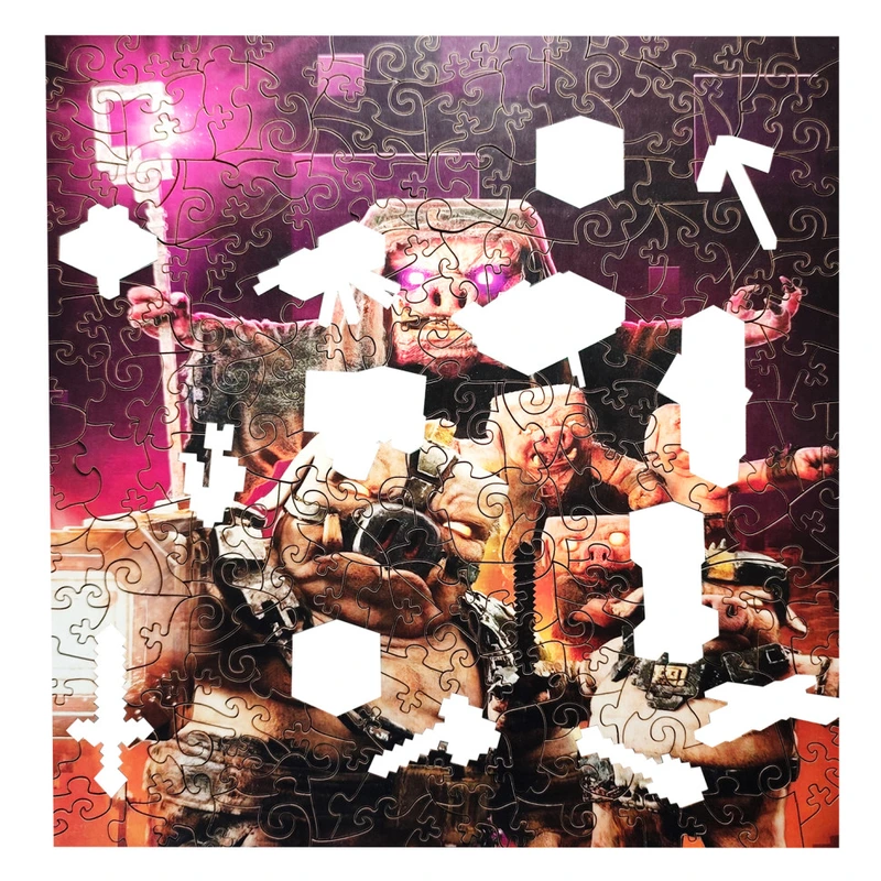 Фігурний пазл з дерева "Майнкрафт" PZ005-A3C-AC 180-250 деталей, розмір А3