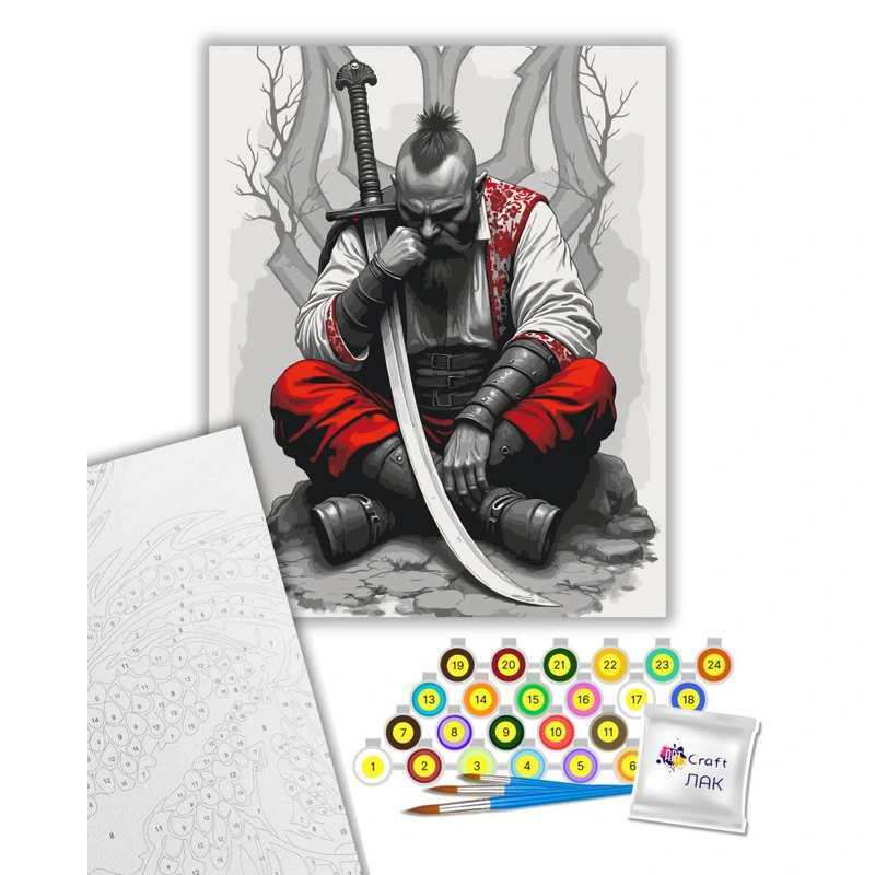 Картина за номерами "Козак із шаблею" 10178-AC 40х50 см