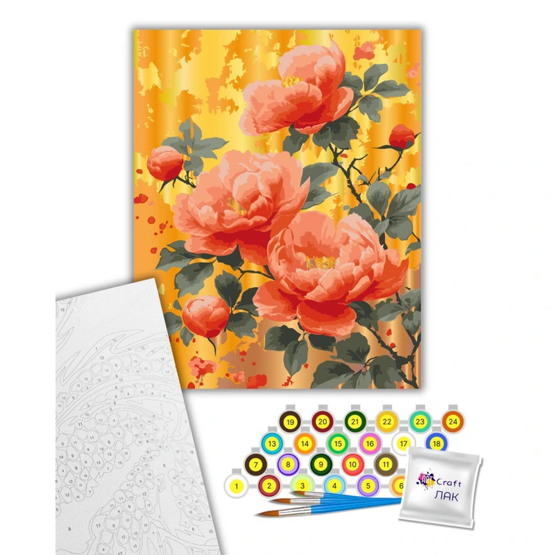 Картина за номерами "Золото троянд" 13163-AC з металізованими фарбами 40х50 см