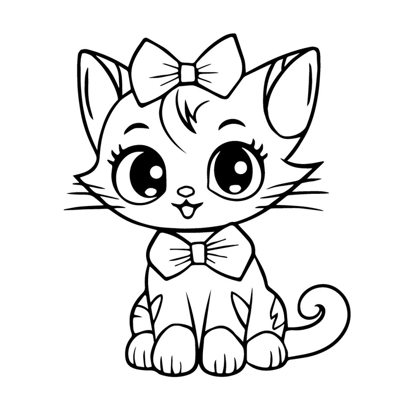 Розпис по полотну пальчиковими фарбами "Киця з бантиком" 15634-AC 25х25 см