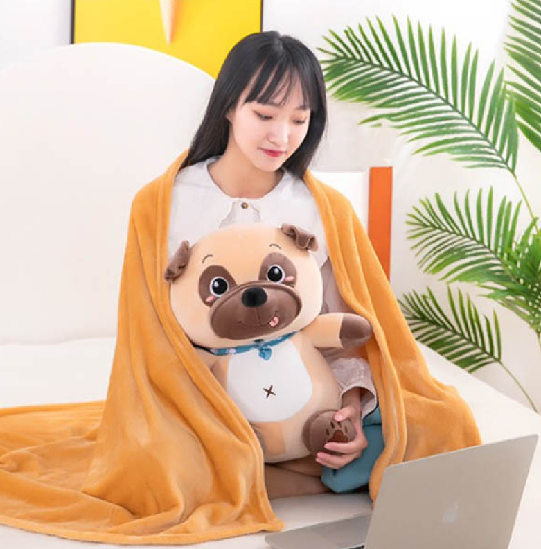 Дитяча м'яка іграшка "Собачка" L1130 іграшка з пледом, розмір 50 см