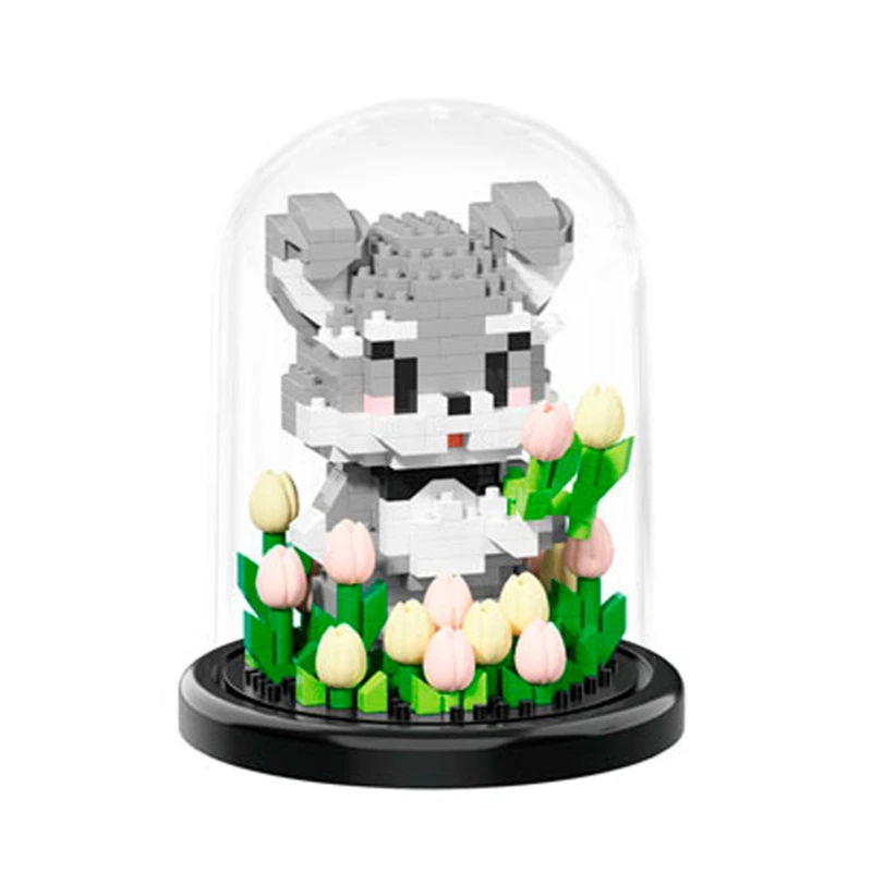 Дитячий Конструктор Мишка з квітами 7247 в колбі, 446 деталей