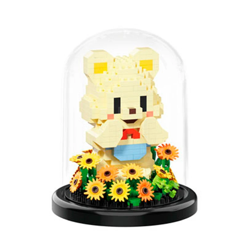 Дитячий Конструктор Ведмедик з квітами 7246 в колбі, 443 деталі