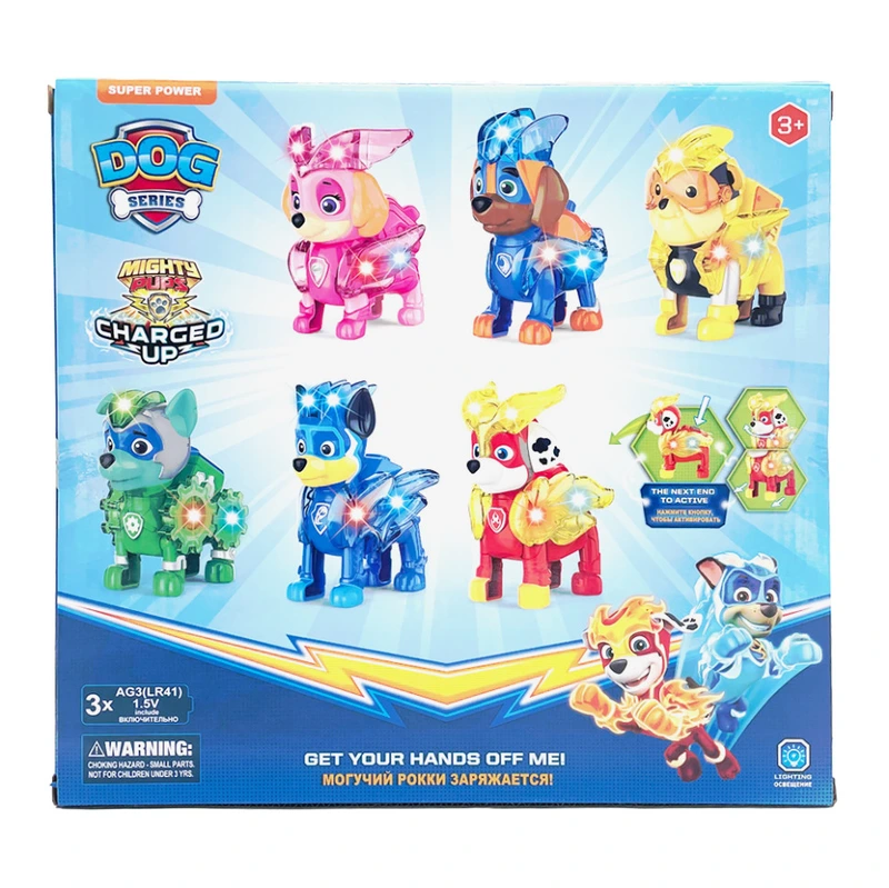 Ігровий набір Щенячий Патруль PH038, 6 фігурок які світяться та нагрудний значок