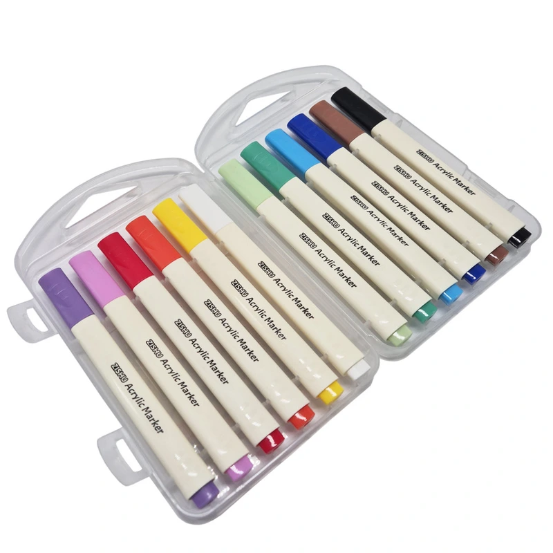 Набір акрилових маркерів "Mouse" ZS-256-12 тригранні, 12 шт