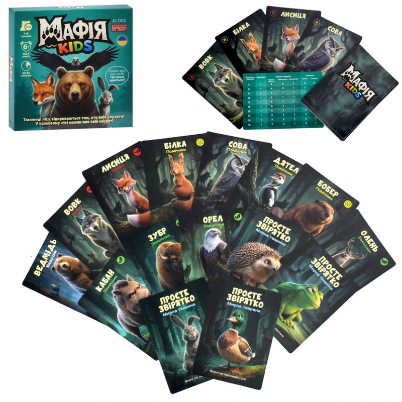 Настільна гра "Мафія Kids" AI 002, 31 картка