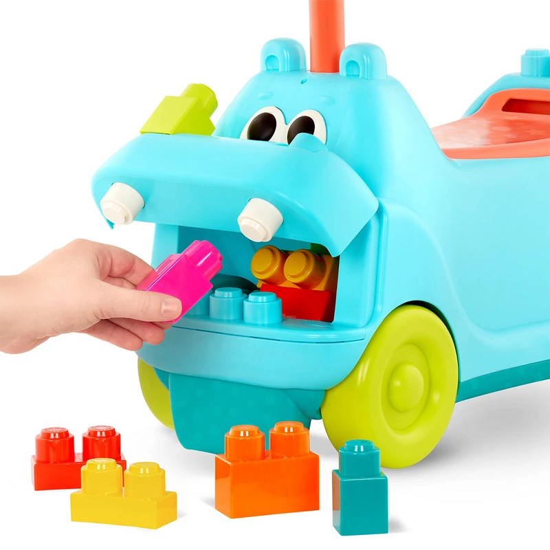 Ігровий набір для катання та конструювання – БЕГЕМОТИК САННІ (26 блоків, світло, звук)